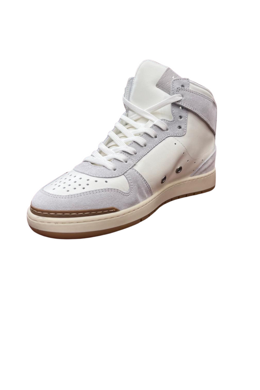 SNEAKERS HAUTES COLORIS BLANC ET GRIS PERLE - 2430 H.MAJ