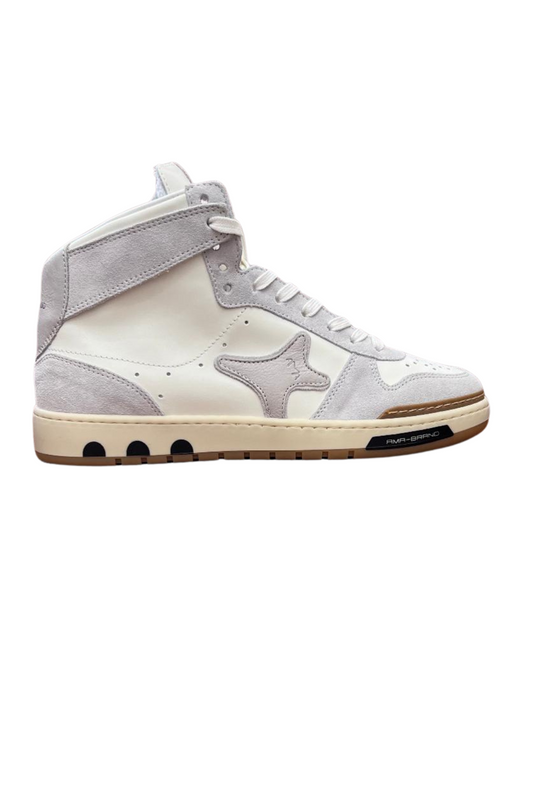 SNEAKERS HAUTES COLORIS BLANC ET GRIS PERLE - 2430 H.MAJ