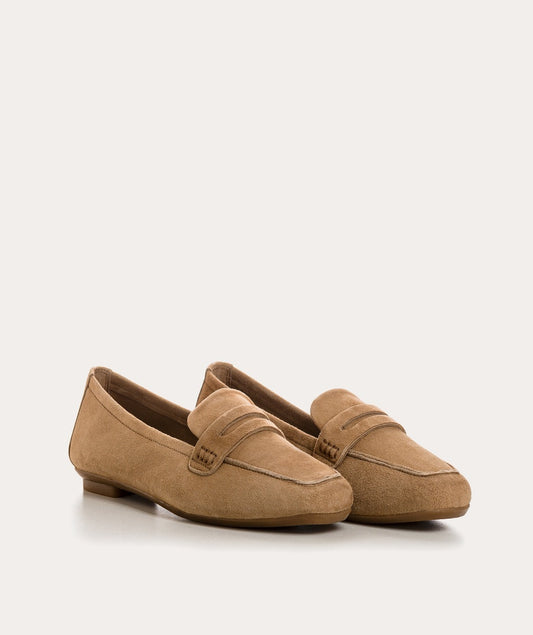 MOCASSINS HEMA CUIR VELOUR NATUREL