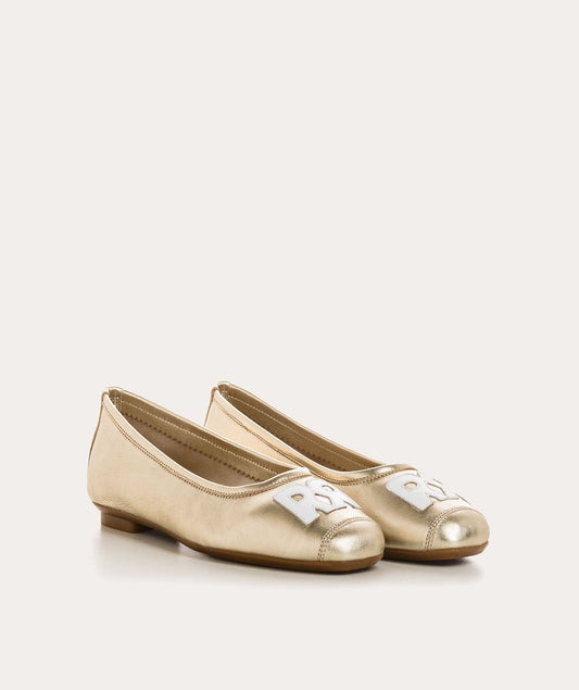 BALLERINES HARMONY HAVA CUIR PLATINE