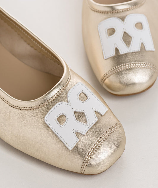 BALLERINES HARMONY HAVA CUIR PLATINE