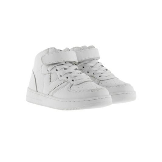 SNEAKERS HAUTES COLORIS BLANC EFFET CUIR