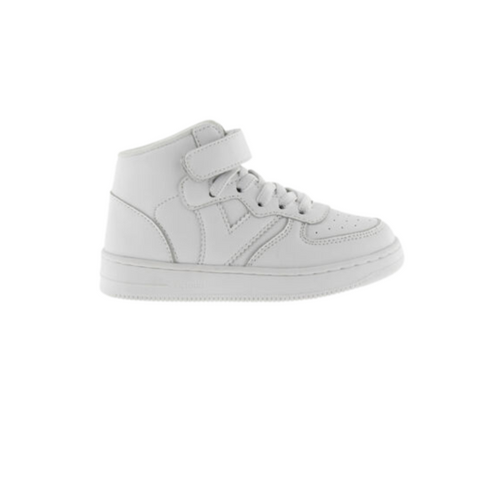 SNEAKERS HAUTES COLORIS BLANC EFFET CUIR